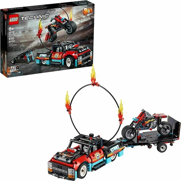 Lego Brand New Technic Stunt Show Truck & Bike 42106 - Picture 1 of 10